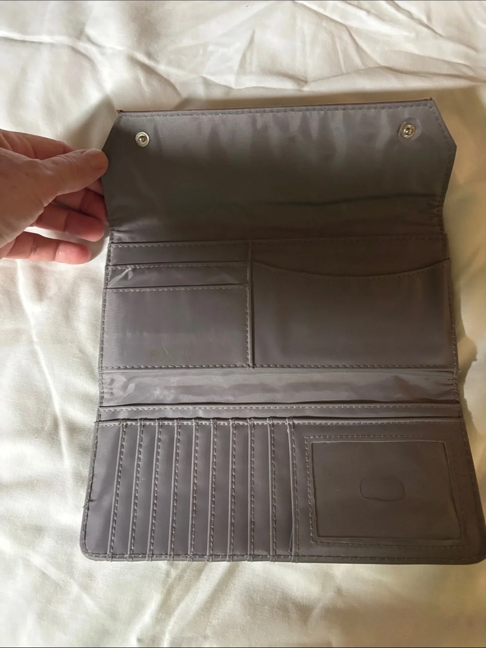 Kenneth Cole Reaction Brown Monogram Continental Wallet with Cognac Flap
